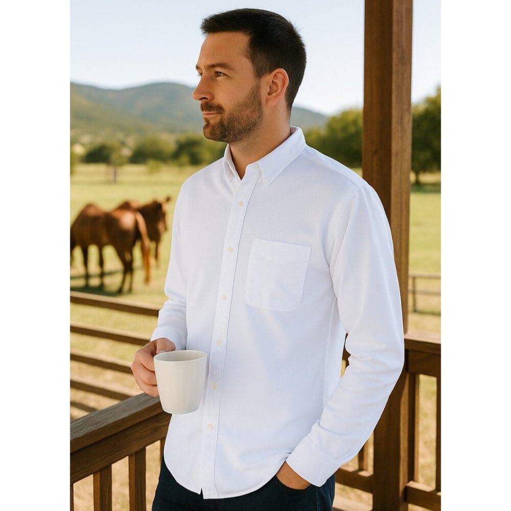 Fresh Produce Men’s White Button Down Shirt NWT